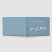 Dusty Blue White Typografy Coastal Wedding Gästebuch (Voll)