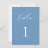 Dusty Blue & White Wedding/Event-Tischnummer (Rückseite)