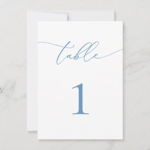 Dusty Blue & White Wedding/Event-Tischnummer