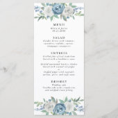 Dusty Blue & White Wedding Menu Menükarte (Vorderseite)
