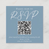 Dusty Blue White Wedding QR Code UAWG Begleitkarte (Vorderseite)