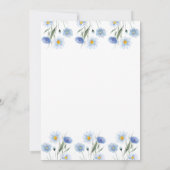 Dusty Blue White Wildblumen Spring Brautparty Einladung (Rückseite)