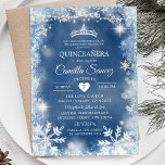 Dusty Blue & White Winter Quinceñera Invite11 Einladung<br><div class="desc">Dusty Blue & White Winter Quinceñera Invite11</div>