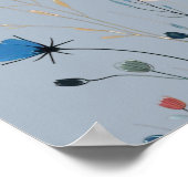 Dusty Blue Wild Floral Welcome Wedding Sign Poster (Ecke)