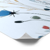 Dusty Blue Wild Floral Welcome Wedding Sign Poster (Ecke)