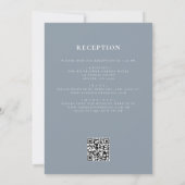 Dusty Blue Wildblume All in One QR Code Wedding Einladung (Rückseite)