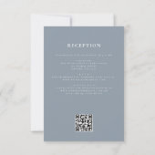 Dusty Blue Wildblume All in One QR Code Wedding Einladung (Rückseite)