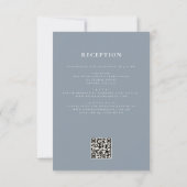 Dusty Blue Wildblume All in One QR Code Wedding Einladung (Rückseite)