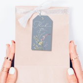 Dusty Blue Wildblume Baby Dusche Vielen Dank Geschenkanhänger