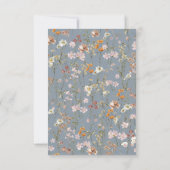 Dusty Blue Wildblume Baby in Bloom Baby Shower Einladung (Rückseite)