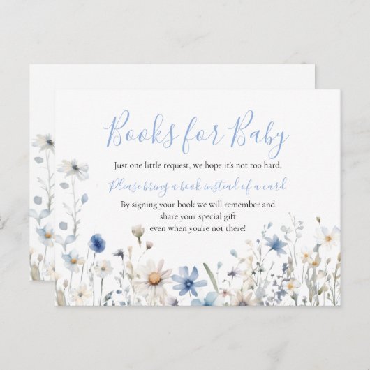 Dusty Blue Wildblume Baby in Bloom Books for Baby Postkarte (Vorne/Hinten)