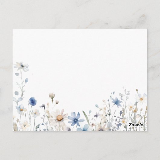 Dusty Blue Wildblume Baby in Bloom Books for Baby Postkarte (Rückseite)