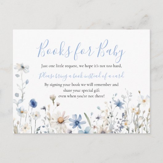 Dusty Blue Wildblume Baby in Bloom Books for Baby Postkarte (Vorderseite)