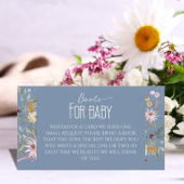 Dusty Blue Wildblume Baby Shower Books for Baby Begleitkarte