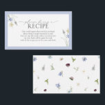 Dusty Blue Wildblume Bitte ein Rezept mitbringen Begleitkarte<br><div class="desc">Dieses Rezept ist durchdacht, zeitlos und weich poetisch - eine angenehme Art, Gäste in eine Tradition einzuladen, die sich sowohl persönlich als auch dauerhaft anfühlt. Gerahmt in gemütlichem staubblauen Blau mit zarten Wildblumen an den Ecken, vermischt es sich wunderschön zu Duschen mit Küchenmotiven, heimeligen Luncheons oder Brautteeas. Schieben Sie es...</div>