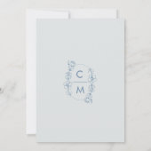 Dusty Blue Wildblume Bohemisch Arch Wedding Einladung (Rückseite)