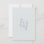 Dusty Blue Wildblume Bohemisch Arch Wedding RSVP Karte (Rückseite)