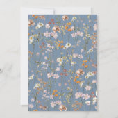 Dusty Blue Wildblume Boho Brautparty Dankeskarte (Rückseite)