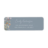 Dusty Blue Wildblume Boho Garden Rücksendeadresse (Vorne)