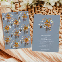 Dusty Blue Wildblume Boho Hochzeit im Herbst