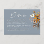 Dusty Blue Wildblume Boho Wedding Details Begleitkarte (Vorderseite)