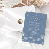 Dusty Blue Wildblume Boho Wedding Einladung
