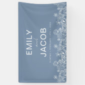 Dusty Blue Wildblume Boho Wedding in Bloom Banner (Vertikal)