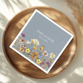 Dusty Blue Wildblume Boho Wedding Napkins Serviette