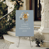 Dusty Blue Wildblume Boho Wedding Welcome Poster