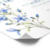 Dusty Blue Wildblume Brautparty Beratung Signatur Poster (Ecke)