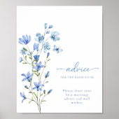 Dusty Blue Wildblume Brautparty Beratung Signatur Poster (Vorne)