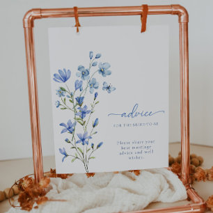 Dusty Blue Wildblume Brautparty Beratung Signatur Poster