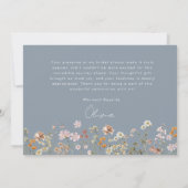 Dusty Blue Wildblume Brautparty Dankeskarte (Rückseite)