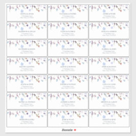 Dusty Blue Wildblume Brautparty Guest Address Aufkleber