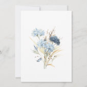 Dusty Blue Wildblume Brautparty laden Einladung (Rückseite)