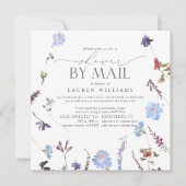 Dusty Blue Wildblume Brautparty per Mail Einladung (Vorderseite)