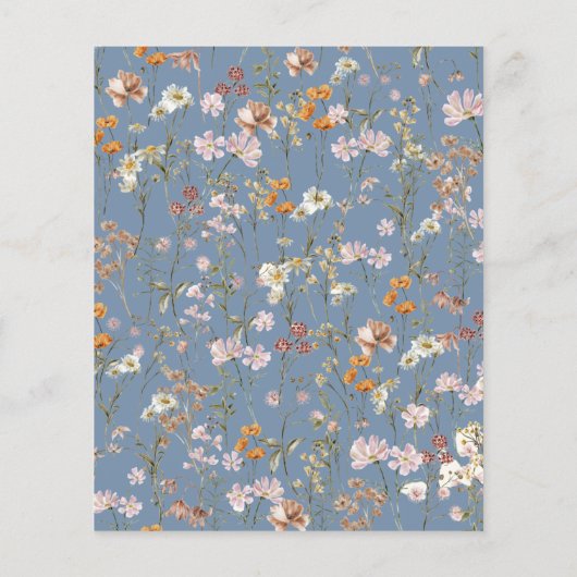 Dusty Blue Wildblume Brautparty Vielen Dank (Rückseite)