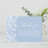 Dusty Blue Wildblume Brautparty Vielen Dank Einladung (Stehend Vorderseite)