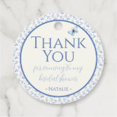 Dusty Blue Wildblume Brautparty Vielen Dank Geschenkanhänger (Rückseite)