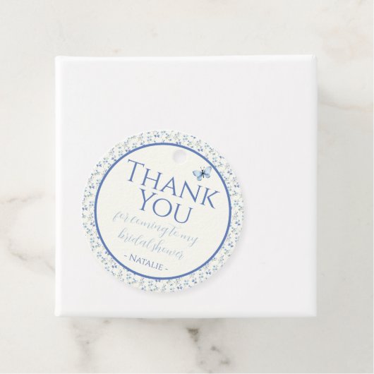 Dusty Blue Wildblume Brautparty Vielen Dank Geschenkanhänger (Beispiel)