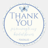 Dusty Blue Wildblume Brautparty Vielen Dank Runder Aufkleber (Vorderseite)