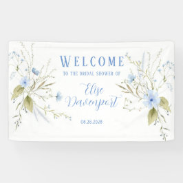 Dusty Blue Wildblume Brautparty Willkommen Banner