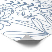 Dusty Blue Wildblume Brautparty Willkommen Poster (Ecke)