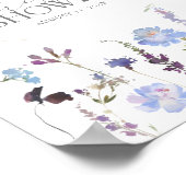Dusty Blue Wildblume Brautparty Willkommen Poster (Ecke)