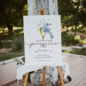 Dusty Blue Wildblume Brautparty Willkommen Poster