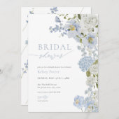 Dusty Blue Wildblume Bridal Dusche Einladung (Vorne/Hinten)
