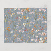 Dusty Blue Wildblume Bridal Dusche Einladung (Rückseite)