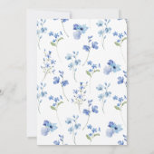 Dusty Blue Wildblume Brunch Bubbly Brautparty Einladung (Rückseite)