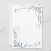 Dusty Blue Wildblume Calligraphy Wedding Einladung (Rückseite)