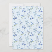 Dusty Blue Wildblume Das Brautparty des Knotens bi Einladung (Rückseite)